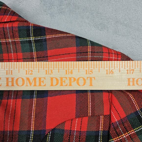 Vintage Versus Gianni Versace Jacket Womens 44 Plaid Wool Gold Button Italy 90s - Picture 14 of 16